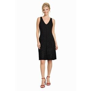 Carmen Marc Valvo Black Studded Cocktail Dress - Size M